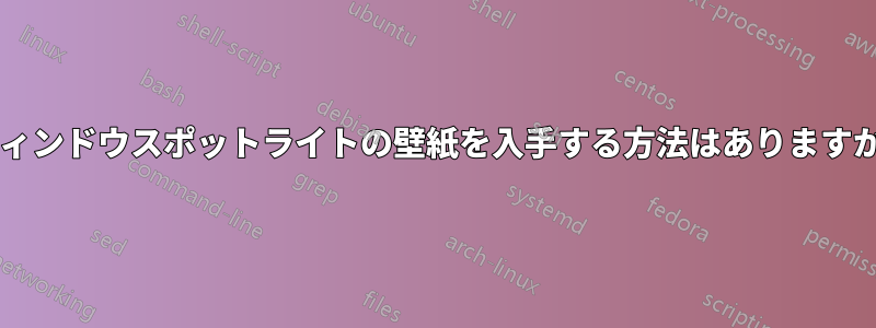 ウィンドウスポットライトの壁紙を入手する方法はありますか?