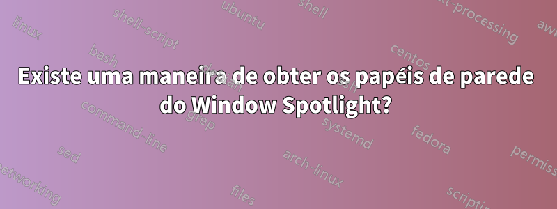 Existe uma maneira de obter os papéis de parede do Window Spotlight?