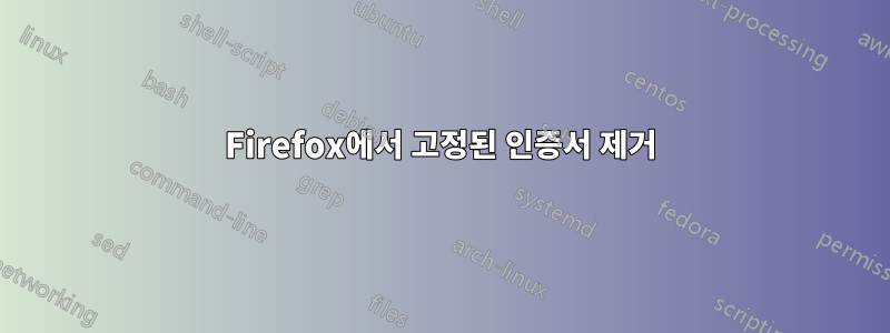 Firefox에서 고정된 인증서 제거