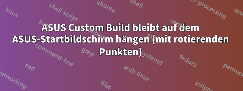 ASUS Custom Build bleibt auf dem ASUS-Startbildschirm hängen (mit rotierenden Punkten)