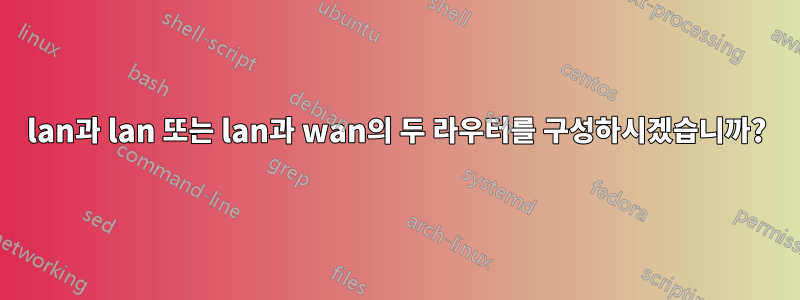 lan과 lan 또는 lan과 wan의 두 라우터를 구성하시겠습니까?