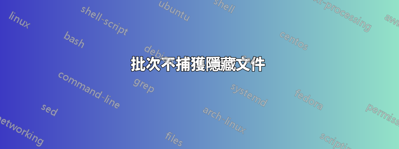 批次不捕獲隱藏文件