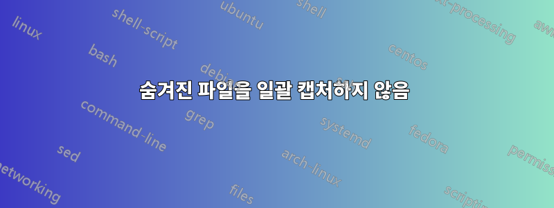 숨겨진 파일을 일괄 캡처하지 않음