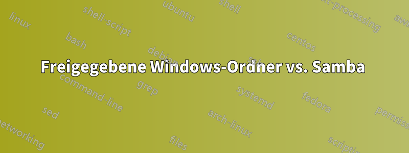 Freigegebene Windows-Ordner vs. Samba