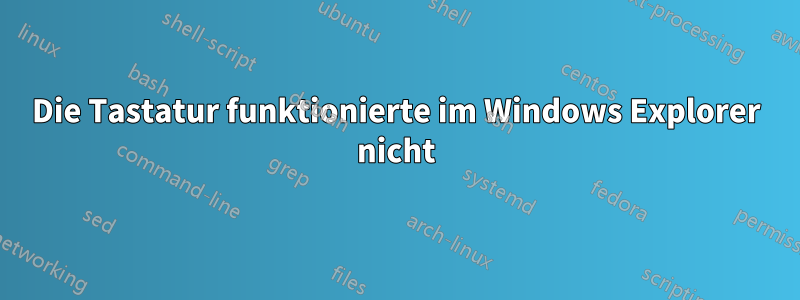 Die Tastatur funktionierte im Windows Explorer nicht