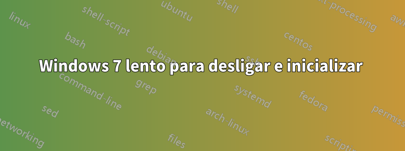 Windows 7 lento para desligar e inicializar