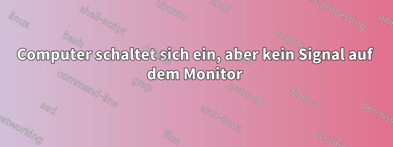 Computer schaltet sich ein, aber kein Signal auf dem Monitor