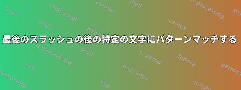 最後のスラッシュの後の特定の文字にパターンマッチする