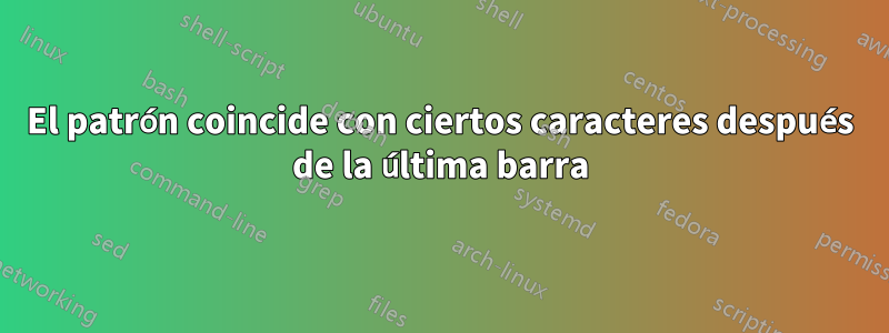 El patrón coincide con ciertos caracteres después de la última barra