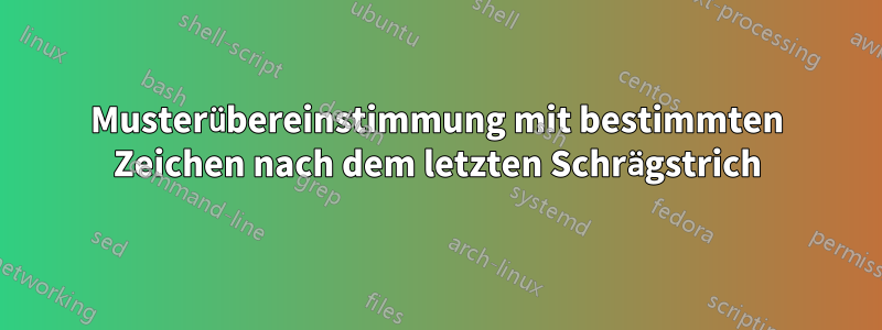 Musterübereinstimmung mit bestimmten Zeichen nach dem letzten Schrägstrich