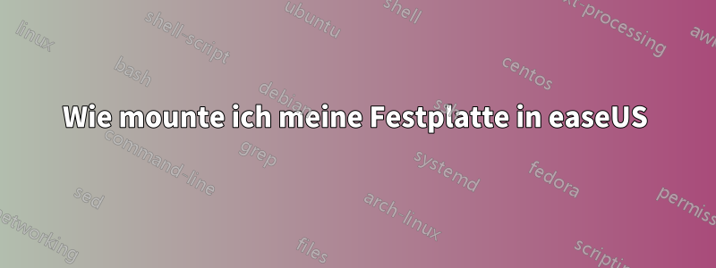 Wie mounte ich meine Festplatte in easeUS