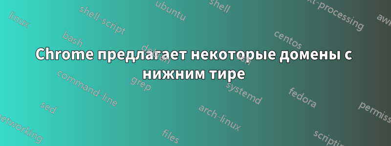 Chrome предлагает некоторые домены с нижним тире