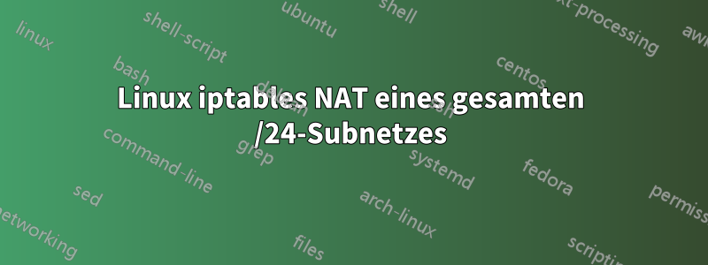 Linux iptables NAT eines gesamten /24-Subnetzes