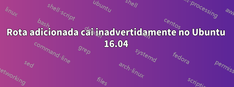 Rota adicionada cai inadvertidamente no Ubuntu 16.04
