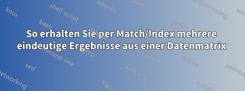 So erhalten Sie per Match/Index mehrere eindeutige Ergebnisse aus einer Datenmatrix