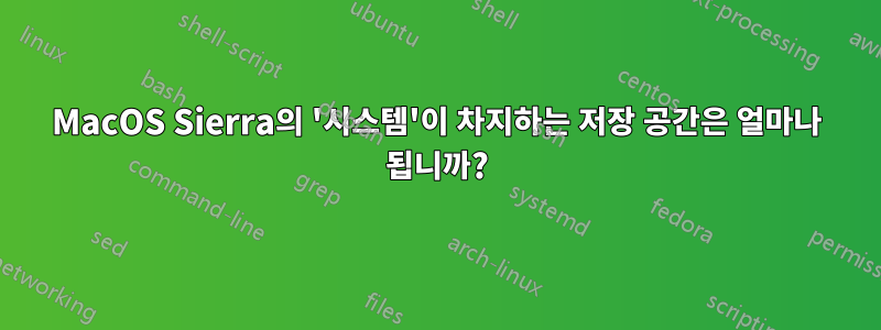 MacOS Sierra의 '시스템'이 차지하는 저장 공간은 얼마나 됩니까?