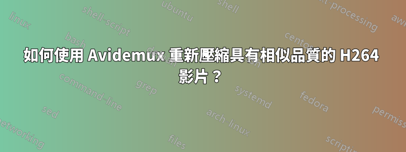 如何使用 Avidemux 重新壓縮具有相似品質的 H264 影片？