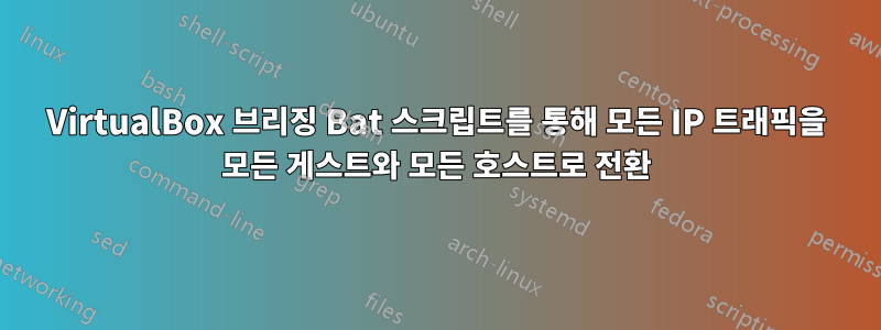 VirtualBox 브리징 Bat 스크립트를 통해 모든 IP 트래픽을 모든 게스트와 모든 호스트로 전환