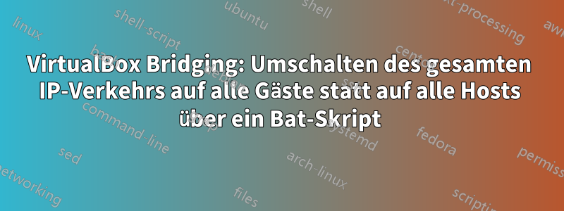 VirtualBox Bridging: Umschalten des gesamten IP-Verkehrs auf alle Gäste statt auf alle Hosts über ein Bat-Skript