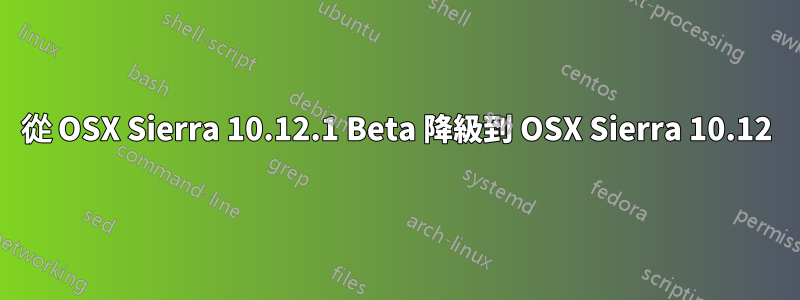 從 OSX Sierra 10.12.1 Beta 降級到 OSX Sierra 10.12