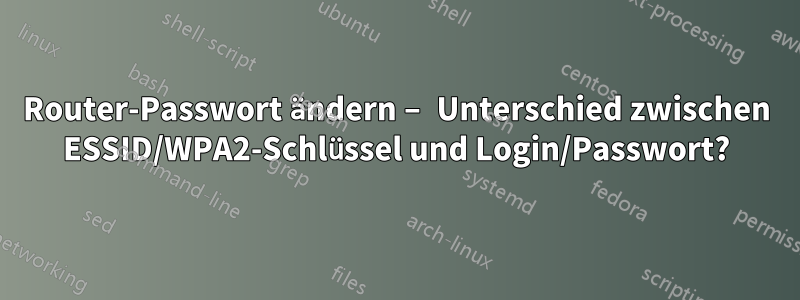 Router-Passwort ändern – Unterschied zwischen ESSID/WPA2-Schlüssel und Login/Passwort?