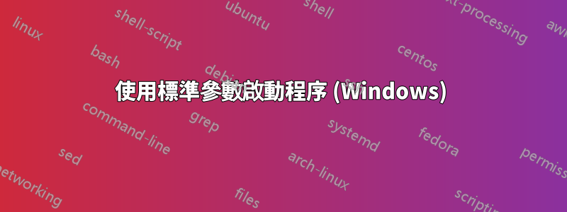 使用標準參數啟動程序 (Windows)