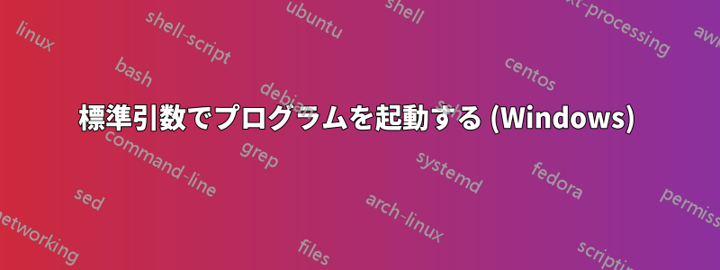 標準引数でプログラムを起動する (Windows)