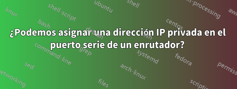 ¿Podemos asignar una dirección IP privada en el puerto serie de un enrutador?