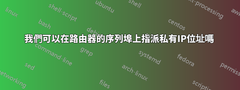 我們可以在路由器的序列埠上指派私有IP位址嗎