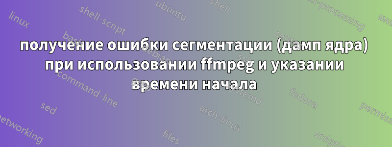 получение ошибки сегментации (дамп ядра) при использовании ffmpeg и указании времени начала