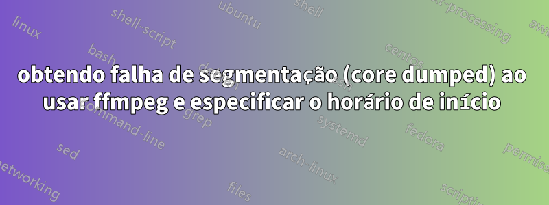 obtendo falha de segmentação (core dumped) ao usar ffmpeg e especificar o horário de início