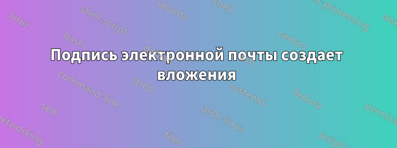 Подпись электронной почты создает вложения