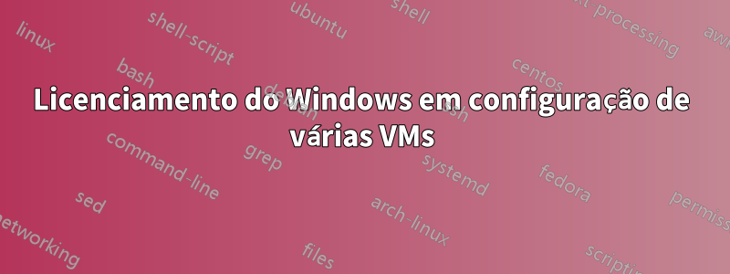 Licenciamento do Windows em configuração de várias VMs