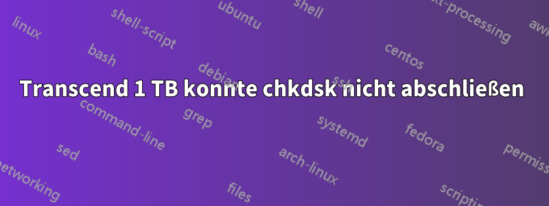 Transcend 1 TB konnte chkdsk nicht abschließen