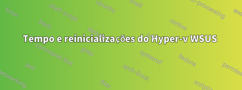 Tempo e reinicializações do Hyper-v WSUS