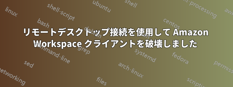 リモートデスクトップ接続を使用して Amazon Workspace クライアントを破壊しました