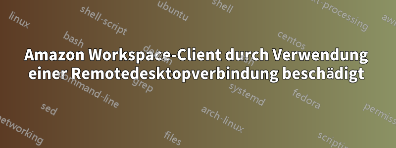 Amazon Workspace-Client durch Verwendung einer Remotedesktopverbindung beschädigt