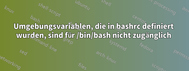 Umgebungsvariablen, die in bashrc definiert wurden, sind für /bin/bash nicht zugänglich