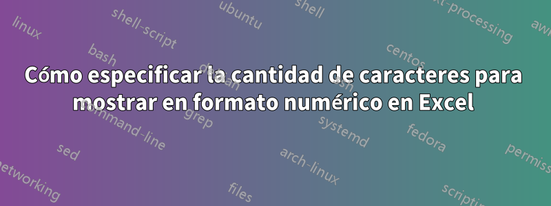 Cómo especificar la cantidad de caracteres para mostrar en formato numérico en Excel