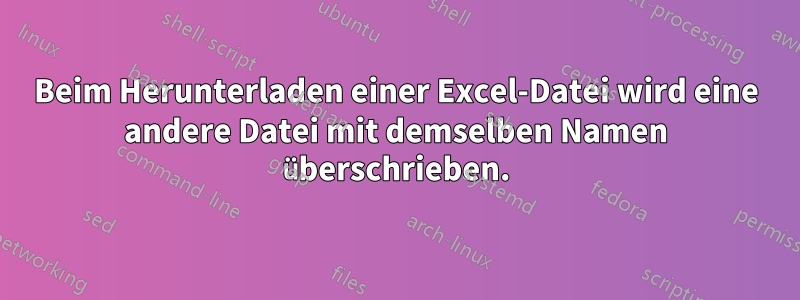 Beim Herunterladen einer Excel-Datei wird eine andere Datei mit demselben Namen überschrieben.