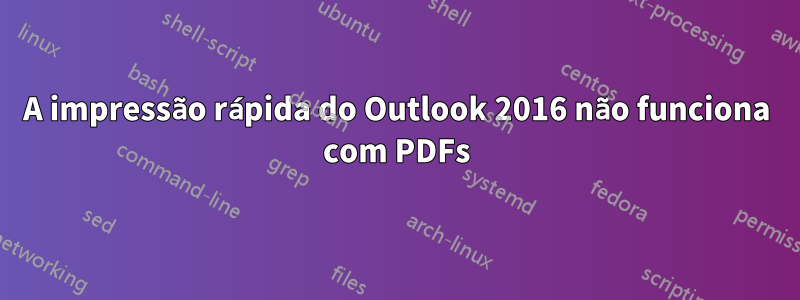 A impressão rápida do Outlook 2016 não funciona com PDFs