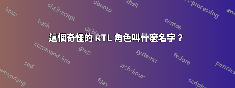 這個奇怪的 RTL 角色叫什麼名字？