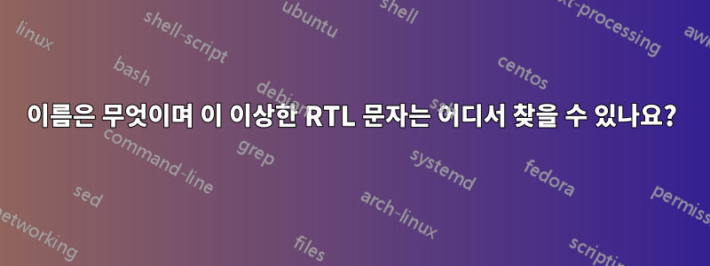 이름은 무엇이며 이 이상한 RTL 문자는 어디서 찾을 수 있나요?