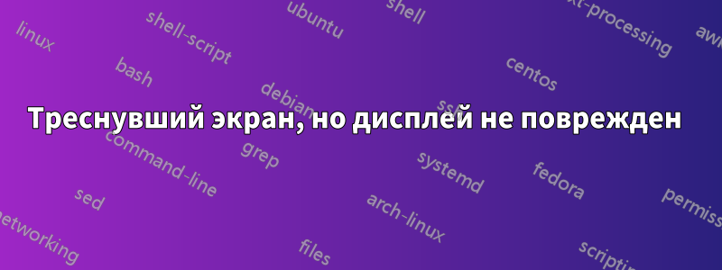 Треснувший экран, но дисплей не поврежден 