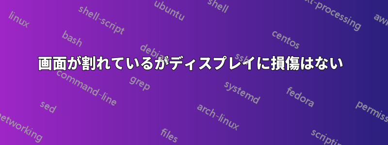 画面が割れているがディスプレイに損傷はない 