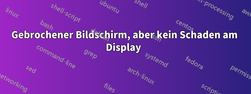 Gebrochener Bildschirm, aber kein Schaden am Display 