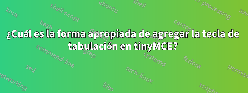 ¿Cuál es la forma apropiada de agregar la tecla de tabulación en tinyMCE?