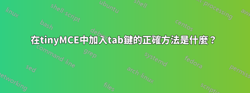 在tinyMCE中加入tab鍵的正確方法是什麼？