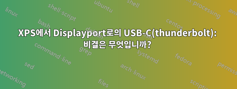 XPS에서 Displayport로의 USB-C(thunderbolt): 비결은 무엇입니까?