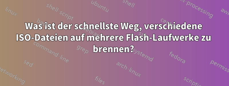 Was ist der schnellste Weg, verschiedene ISO-Dateien auf mehrere Flash-Laufwerke zu brennen?